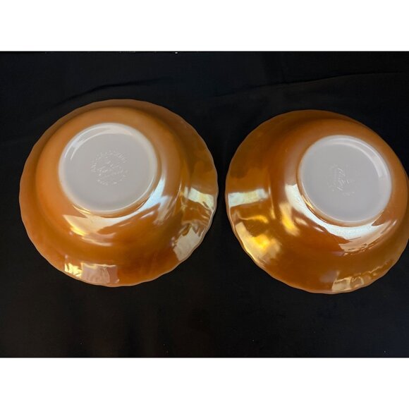 Fire King Anchor Hocking Peach Luster Serving Bowls Set of 2 - Picture 3 of 6